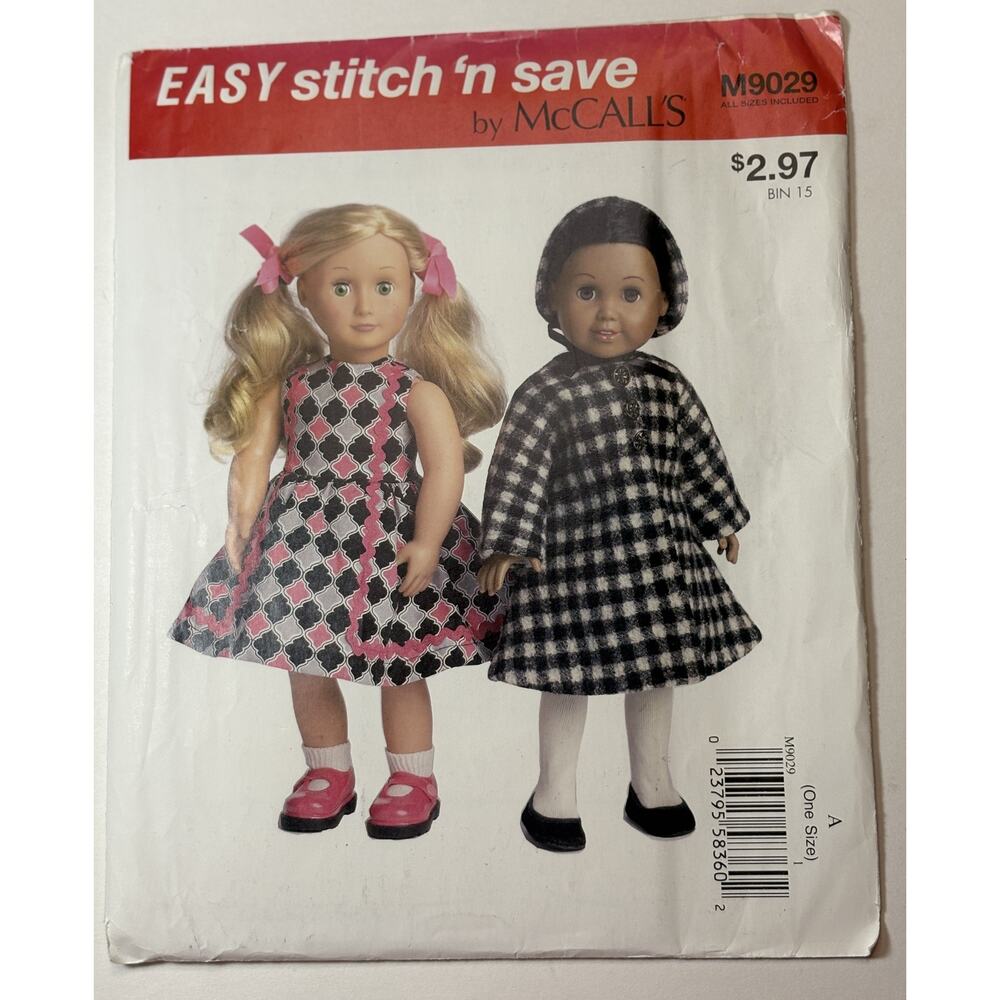 McCall's 9029 Easy 18" Doll Clothes 2016 vn